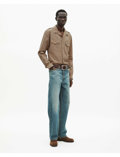 Chemise A Manches Longues A Carreaux beige / brown / black