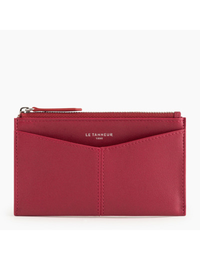 Étui clés zippé Charlotte en cuir lisse