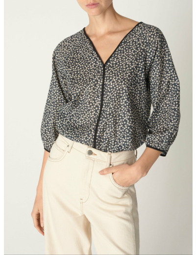 Blouse havva fleurettes noires
