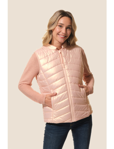 Doudoune métallisée femme sans manches Olivia