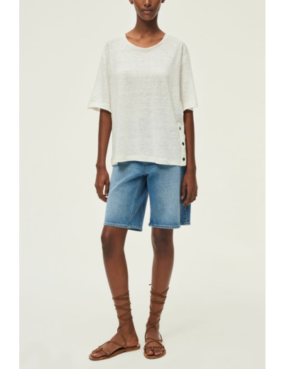 T-shirt en lin boutonné - MAYRA