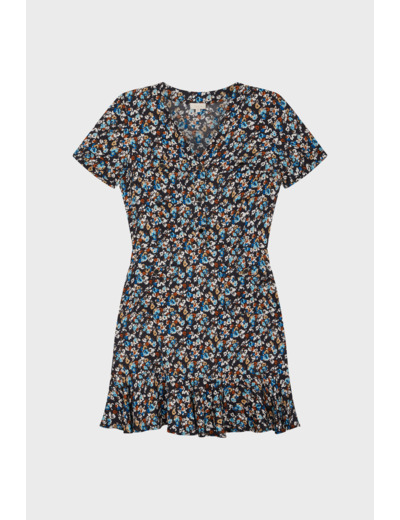 Robe courte cintrée à fleurs - SABRIA