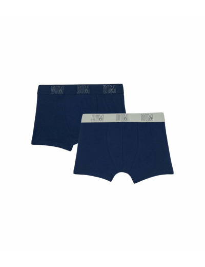 Lot de 2 boxers garçon en coton bio Bleu Marine Dim Skin Care