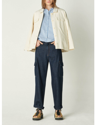 Jean babou bleu indigo