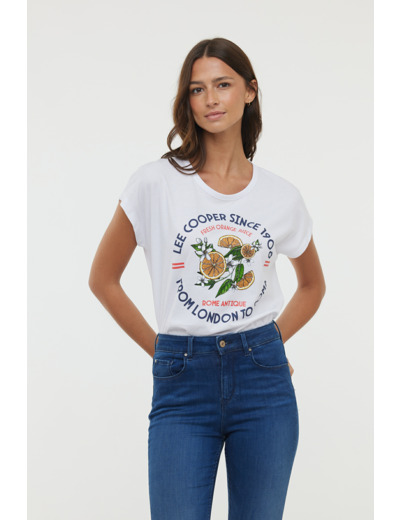 T-shirt square fit manches courtes avec graphisme placé « Oranges »