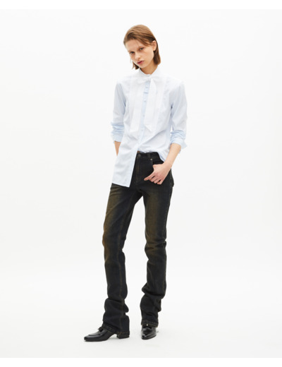 Chemise à fines rayures bleu clair bleu