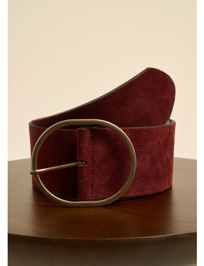 Ceinture large en cuir