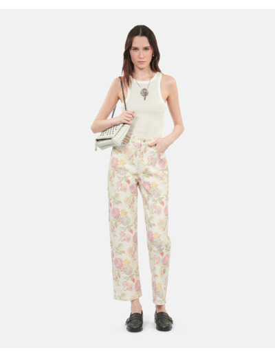 Jean Boyfriend Imprimé ecru