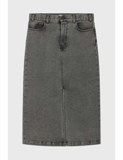 Jupe midi en denim anthracite - CLAUDIA