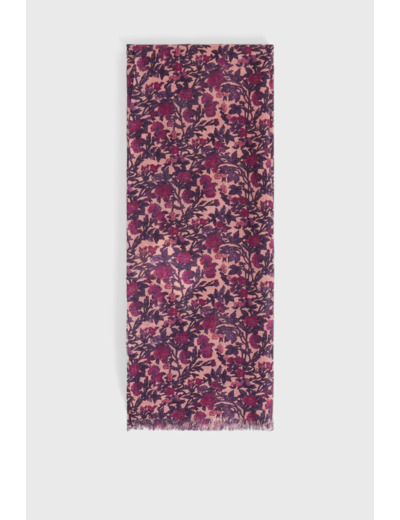 Echarpe à fleurs en laine et soie - DRINA