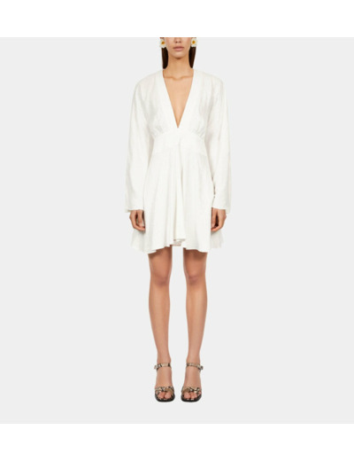 Robe Courte Blanche Jacquard Baroque white