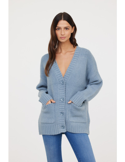 Gilet uni en laine mélangée effet oversize