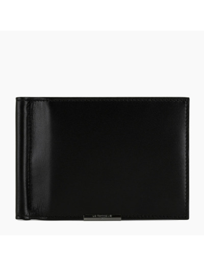 Porte cartes avec pince billets Honoré en cuir lisse