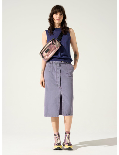 Jupe denim violet crush