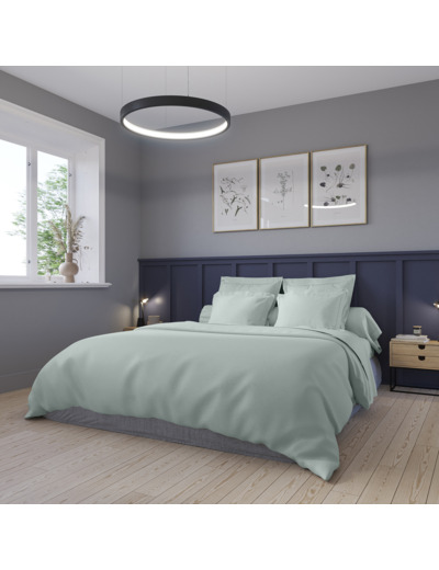Housse de couette Partition Satin de coton Coloris Menthe