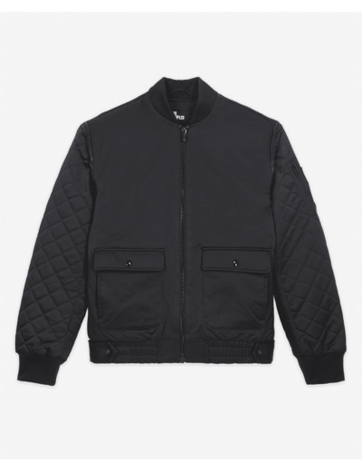 Bomber Bi Matire Satin Avec Details Reflective noir