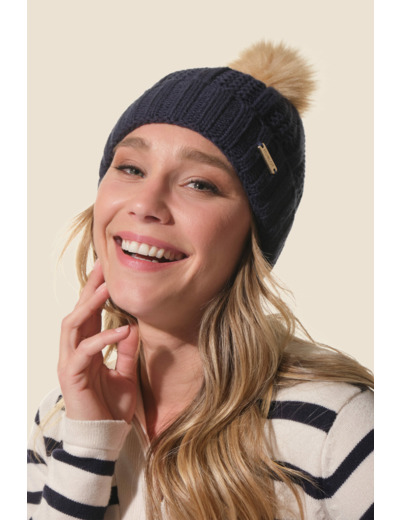 Bonnet uni adulte en maille Tahani