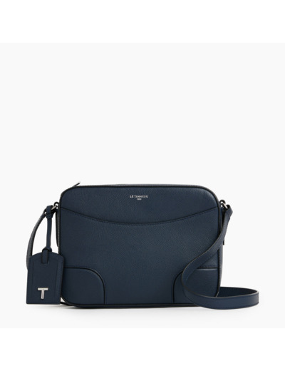 Sac bandoulière moyen modèle Romy en cuir grain croisé