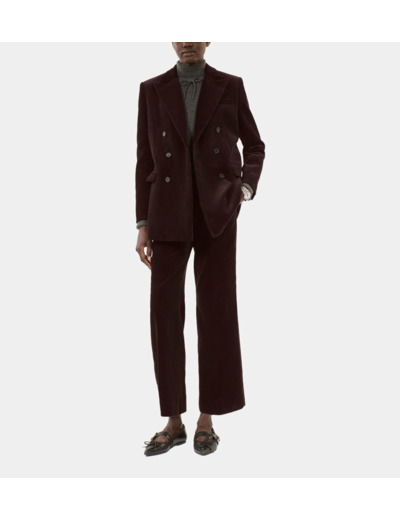 Veste Tailleur En Velours Côtelé Marron brown