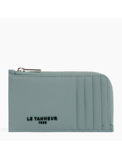 Porte carte large zippé Emile en cuir signature T