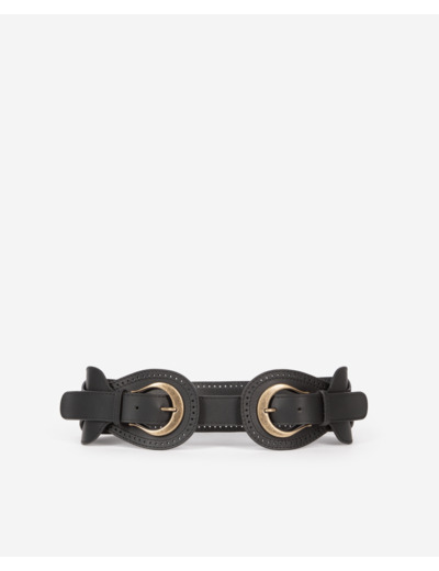 Ceinture en cuir large black
