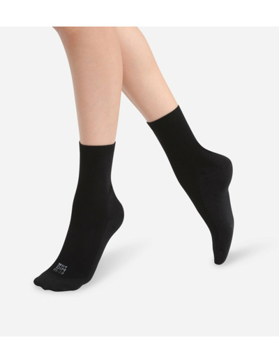 Lot de 2 paires de chaussettes femme tissu renforcé Noir Ultra Resist