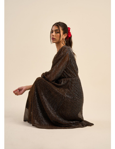 Robe longue à col V