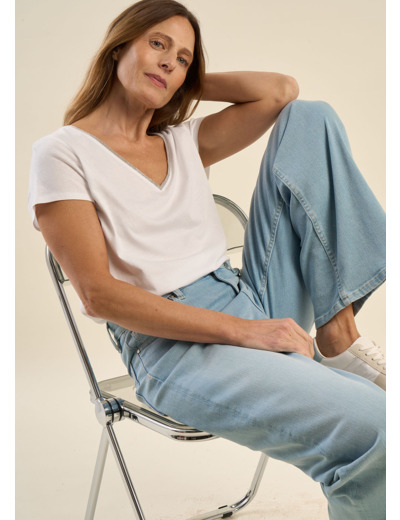 Tee-shirt col V manches courtes