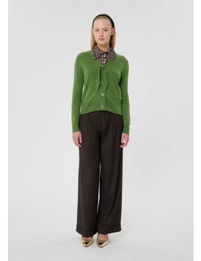 Gilet Germain Cactus en Laine Mercerisée