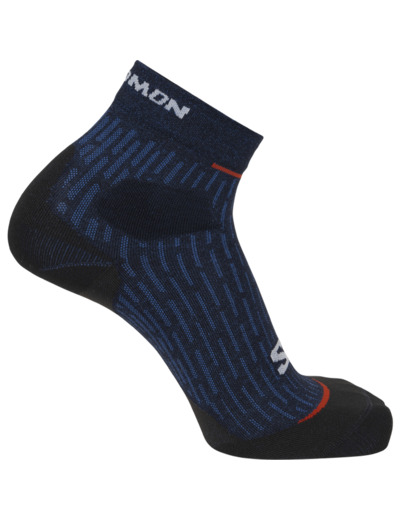 Socks Ultra Glide Ankle Carbon   French Blue   Fiery Red