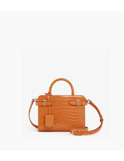Petit sac à main Emilie en cuir effet croco