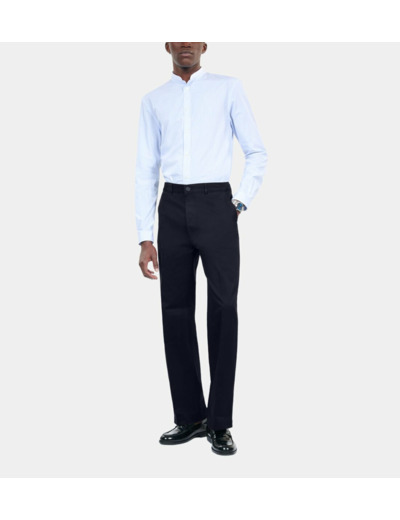 Pantalon Large En Coton Bleu Marine dark navy