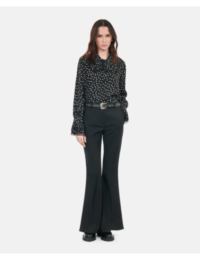 Chemise Noire À Pois black white