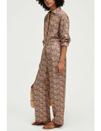 Pantalon large à petites fleurs colorées - LATISHA