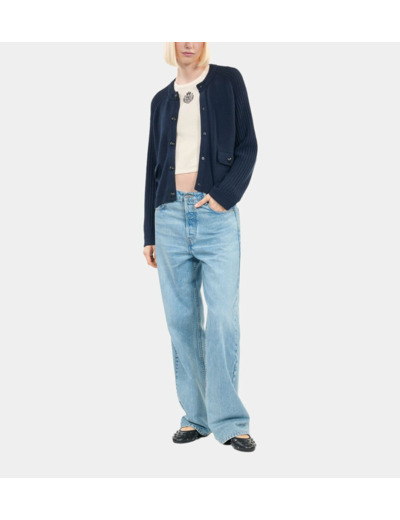Cardigan En Laine Bleu Marine bleu