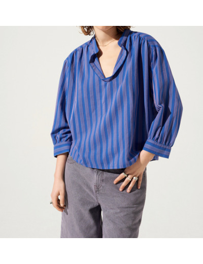 Blouse rayures bleues
