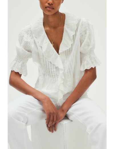 Chemise en coton à broderies - URIELL