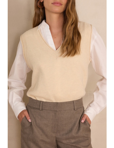 Pull sans manches BASILE en 100% laine