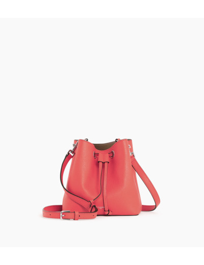 Mini sac seau Louise en cuir grainé
