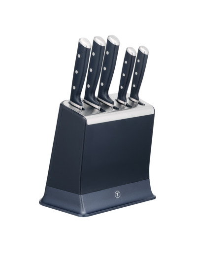 EverSharp 5-Piece Knife Set and Knife Block With Integrated Sharpener