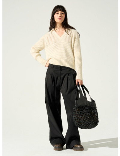 Pantalon large noir