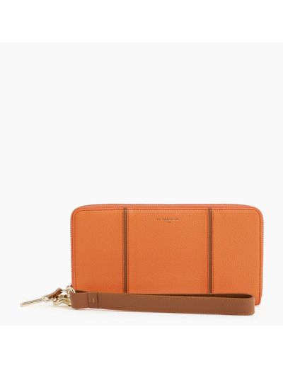 Compagnon zippé à dragonne Juliette en cuir grainé