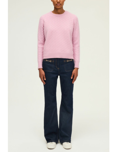 Pull à torsades en laine fine - EMI