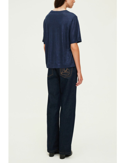 T-shirt manches courtes en lin brillant - AMINA