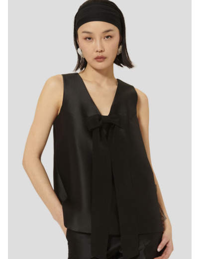 Top Topaze Noir en Polyester