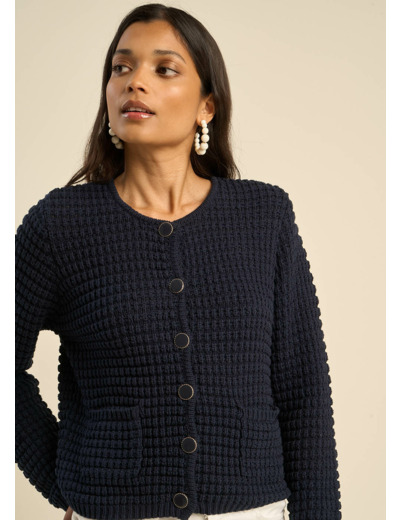 Gilet détails boutons bijoux