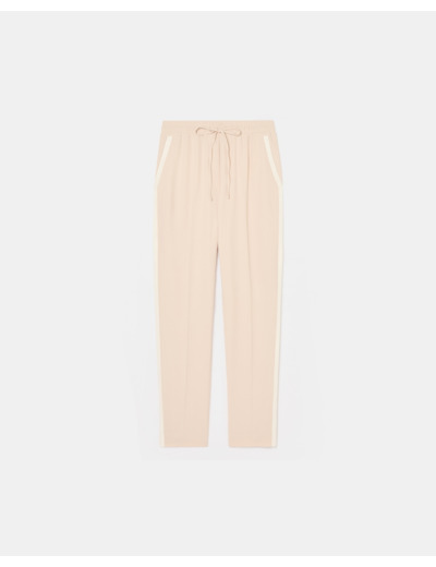 Pantalon ample en crêpe nude
