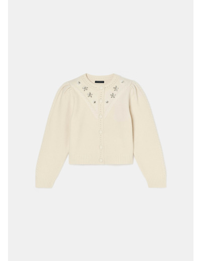 Gilet Gustave Ecru en Laine Merinos Extrafine