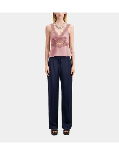 Top Lilas Avec Guipure wood kaki
