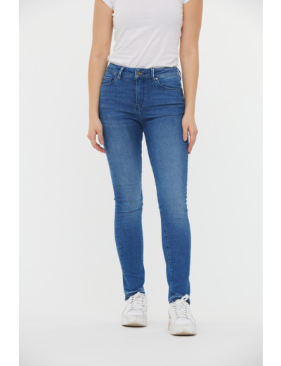 Denim slim fit cropped, jambes ajustées, taille medium haute